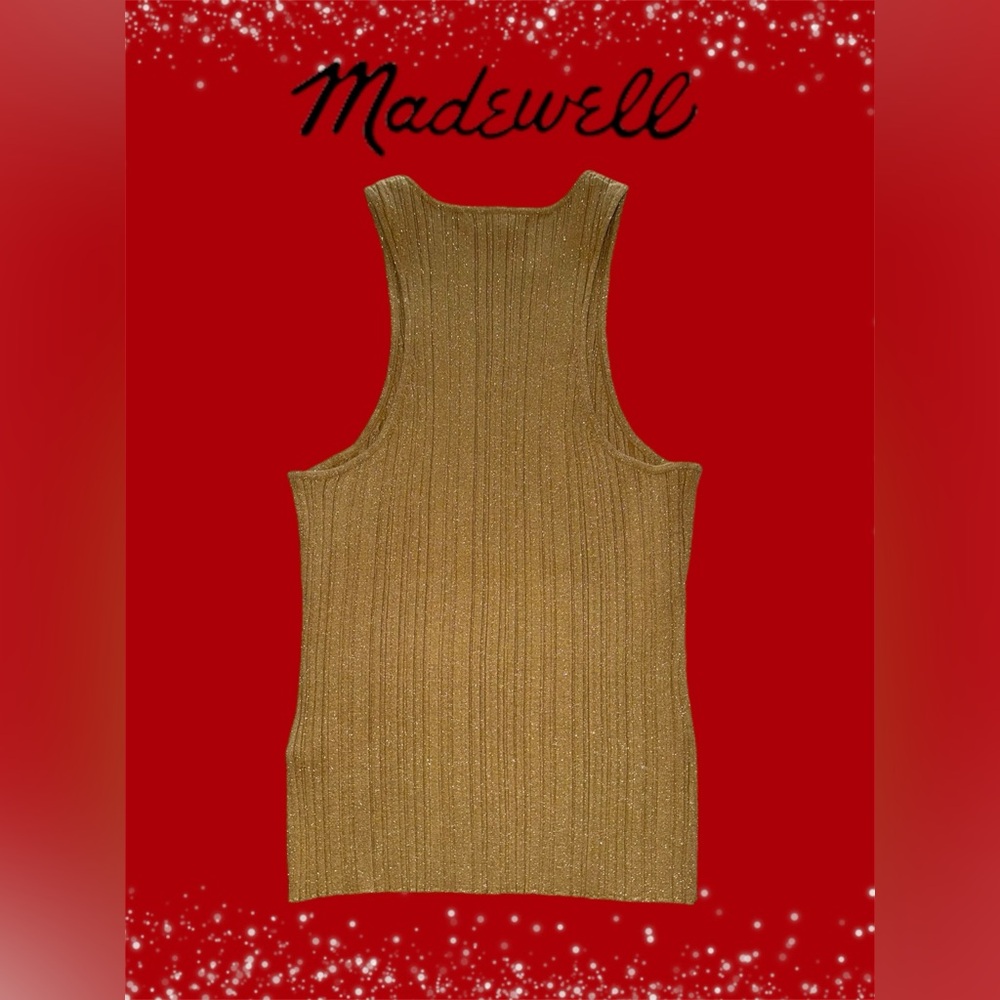 Madewell The Signature Shimmer Knit Cutaway Racerback Tank Top (NWT) - Picture 4 of 7